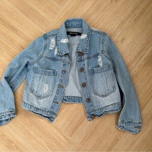 Jou jou girls denim distressed jacket